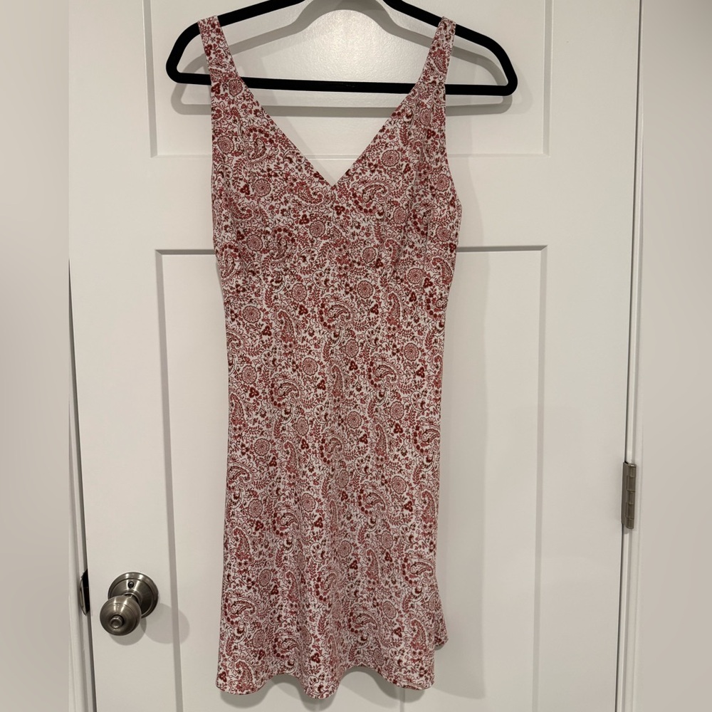 Abercrombie & Fitch Red and White Red Paisley Midi Dress